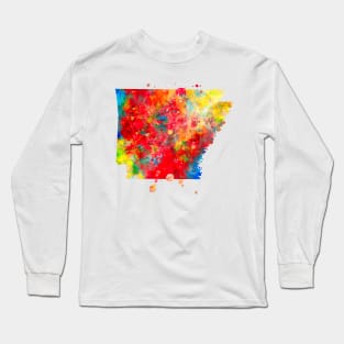 Arkansas State Watercolor Map Painting Long Sleeve T-Shirt